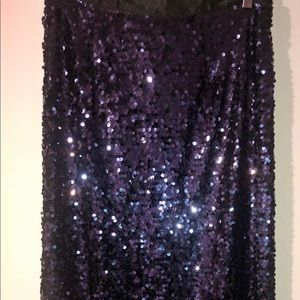 Long Blue Sequin Skirt
